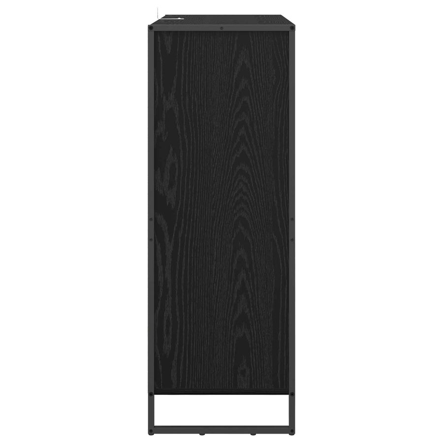 Schoenenkast Zwart Eiken 79 x 36 x 100 cm Bewerkt hout