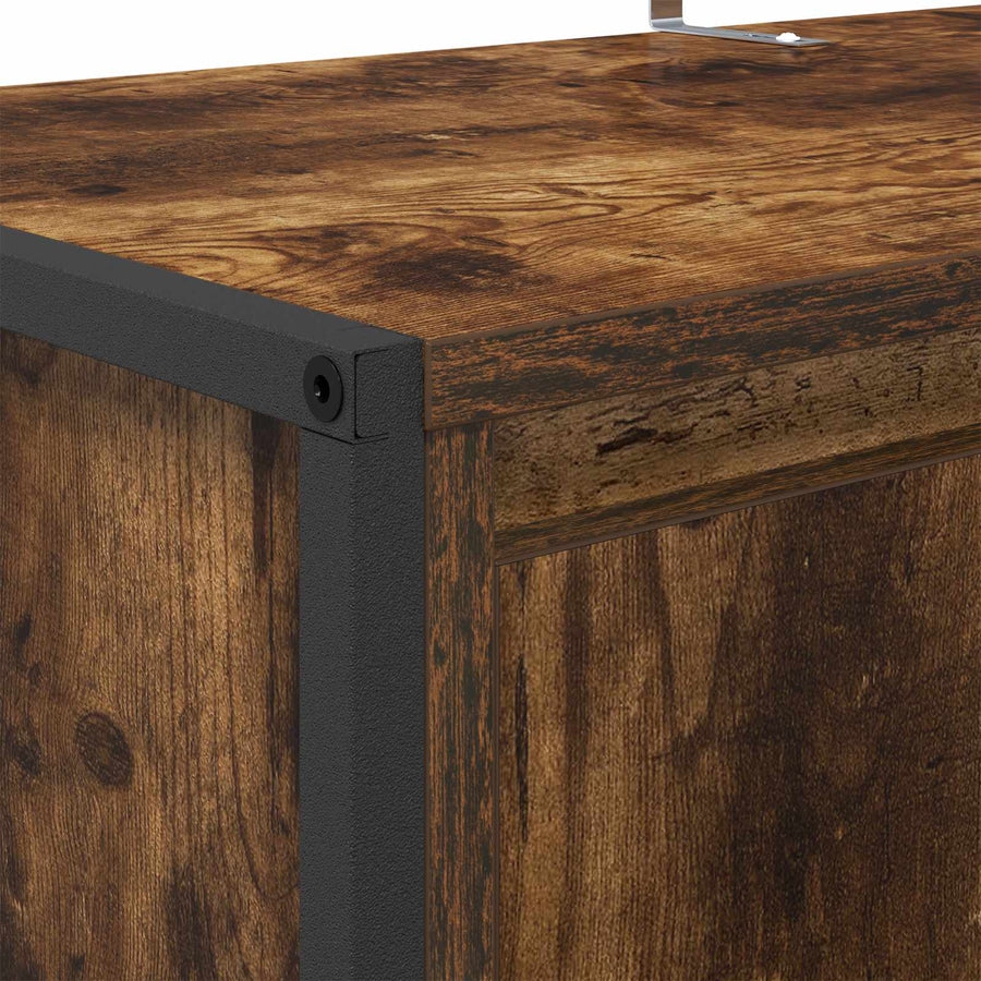 Schoenenkast met opslag Rook Eik 79 x 36 x 100 cm Bewerkt hout