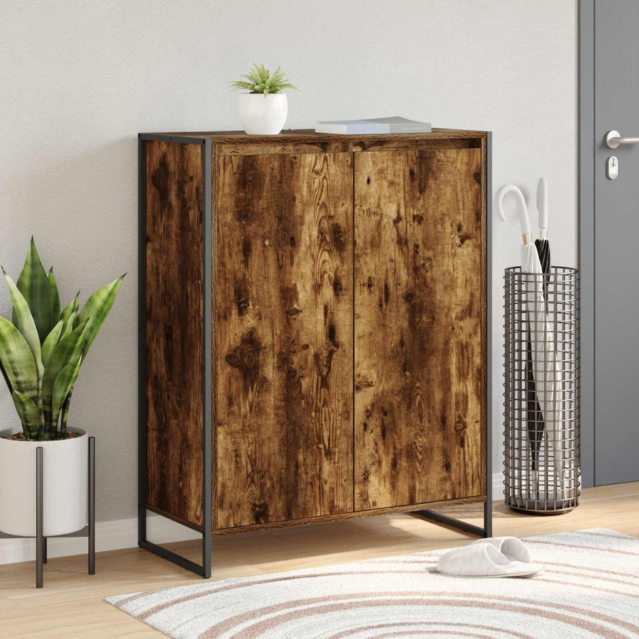 Schoenenkast met opslag Rook Eik 79 x 36 x 100 cm Bewerkt hout