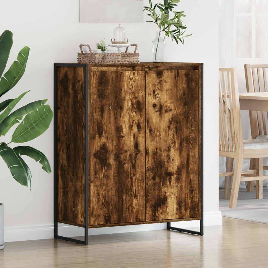 Schoenenkast met opslag Rook Eik 79 x 36 x 100 cm Bewerkt hout