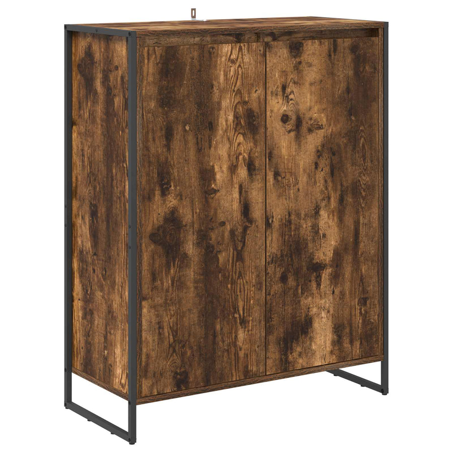 Schoenenkast met opslag Rook Eik 79 x 36 x 100 cm Bewerkt hout