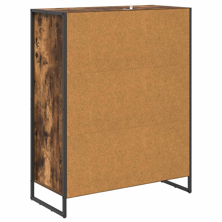 Schoenenkast met opslag Rook Eik 79 x 36 x 100 cm Bewerkt hout