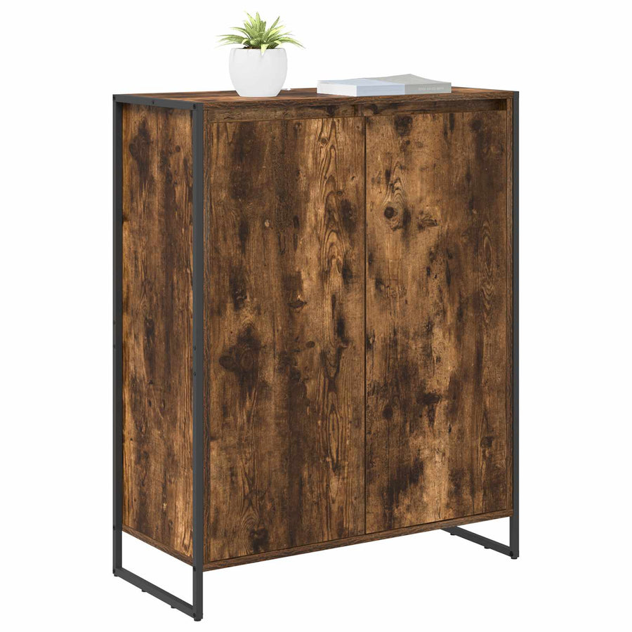 Schoenenkast met opslag Rook Eik 79 x 36 x 100 cm Bewerkt hout
