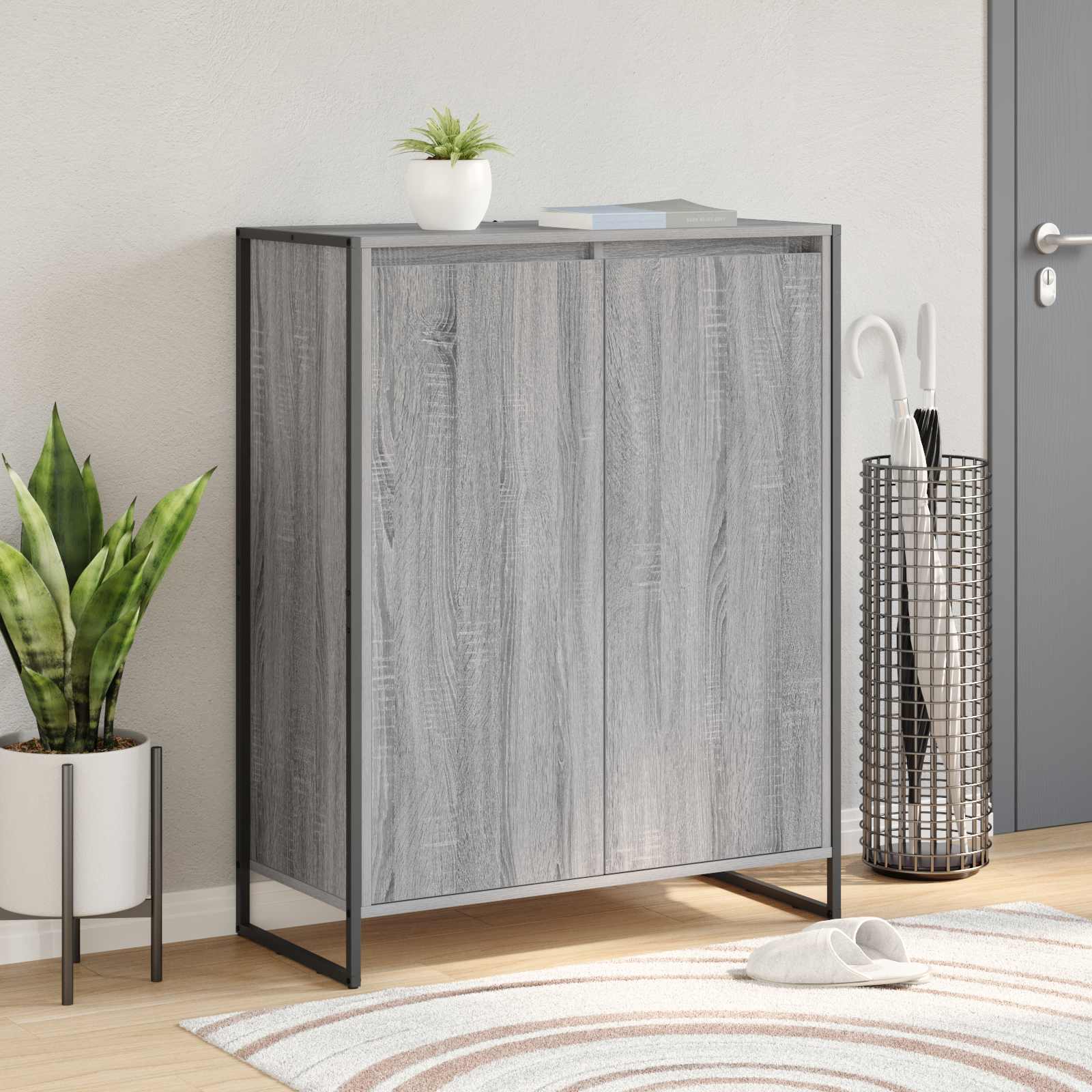 Schoenenkast Grijs Sonoma 79 x 36 x 100 cm Bewerkt hout