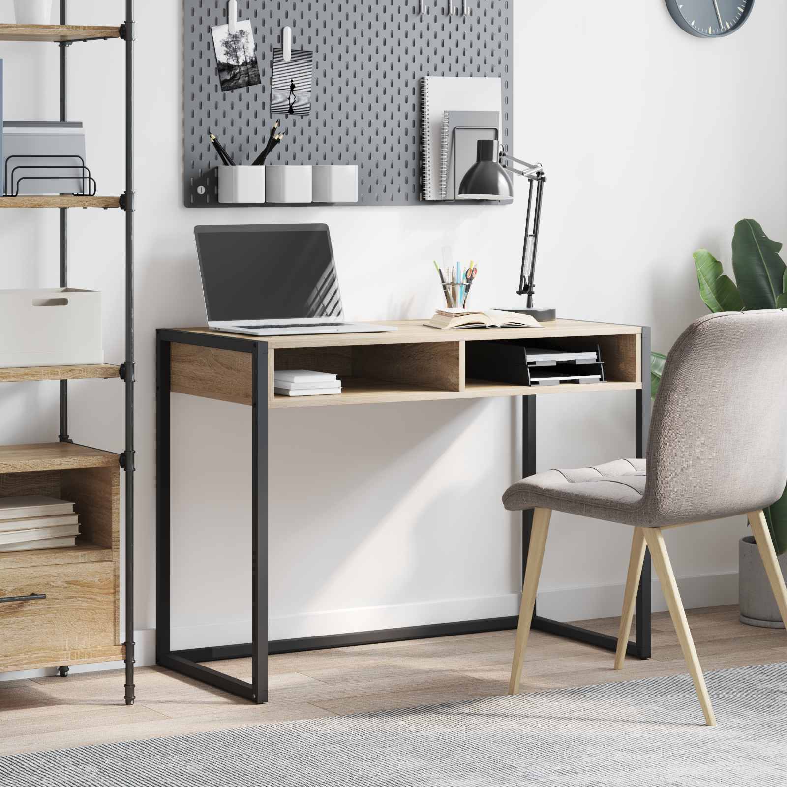 Bureau met opslag Sonoma 100 x 50 x 75 cm Bewerkt hout