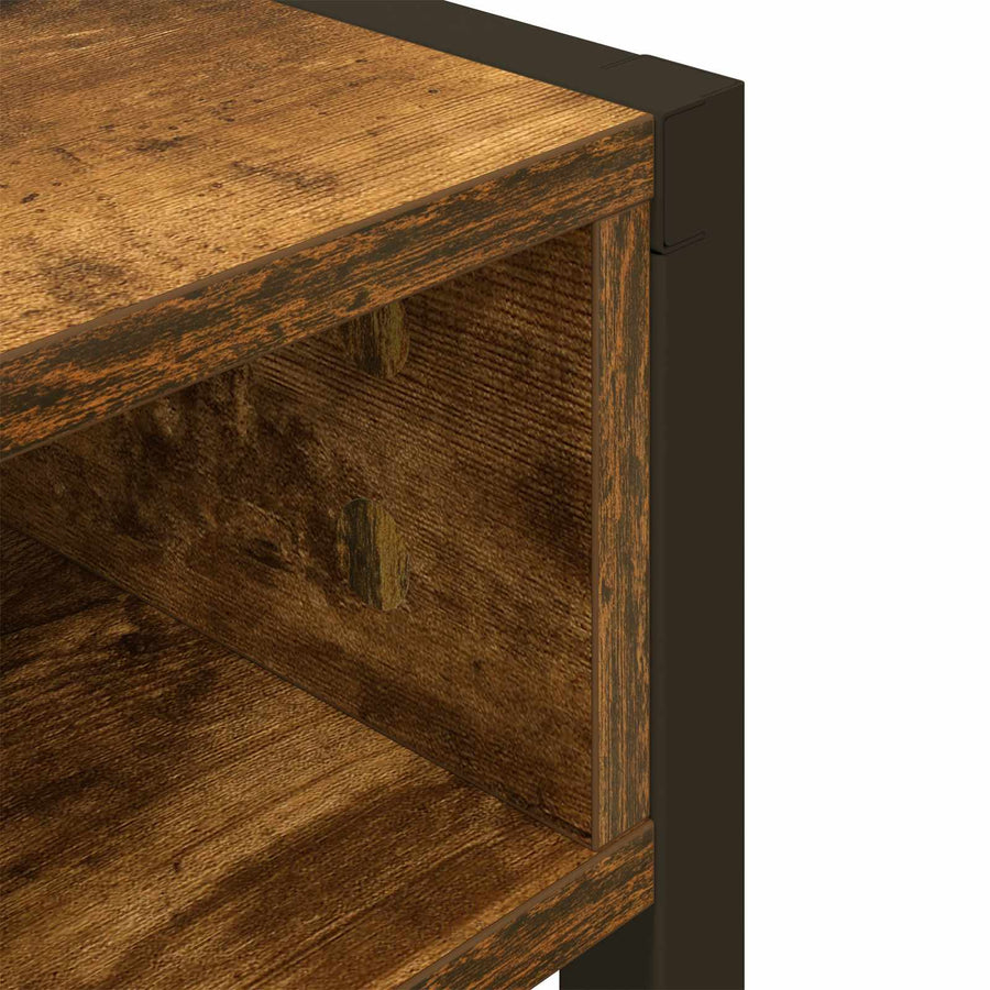 Bureau met opslag Rook Eik 100 x 50 x 75 cm Bewerkt hout