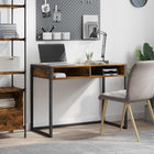 Desk with Storage Smoked Oak 100 x 50 x 75 cm Engineered Wood