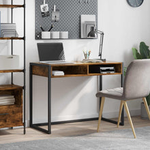 Bureau met opslag Rook Eik 100 x 50 x 75 cm Bewerkt hout