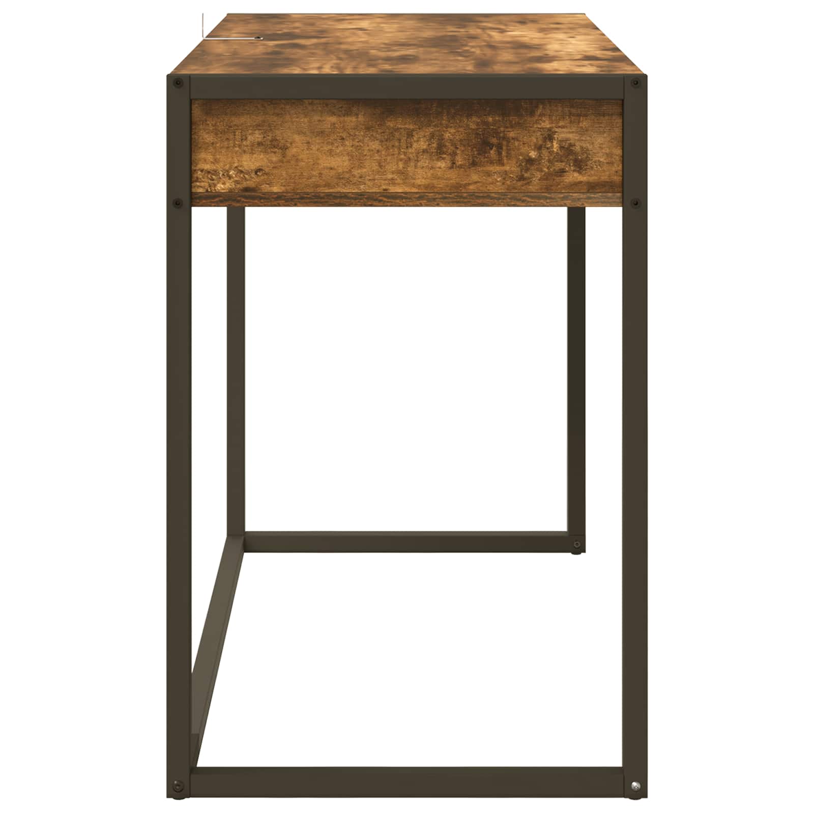 Bureau met opslag Rook Eik 100 x 50 x 75 cm Bewerkt hout