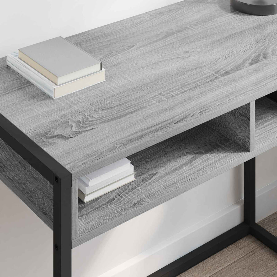 Bureau met opslag Grijs Sonoma 100 x 50 x 75 cm Bewerkt hout