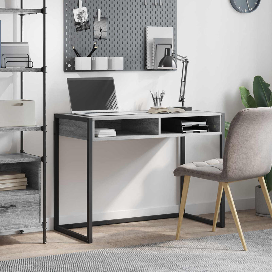 Bureau met opslag Grijs Sonoma 100 x 50 x 75 cm Bewerkt hout