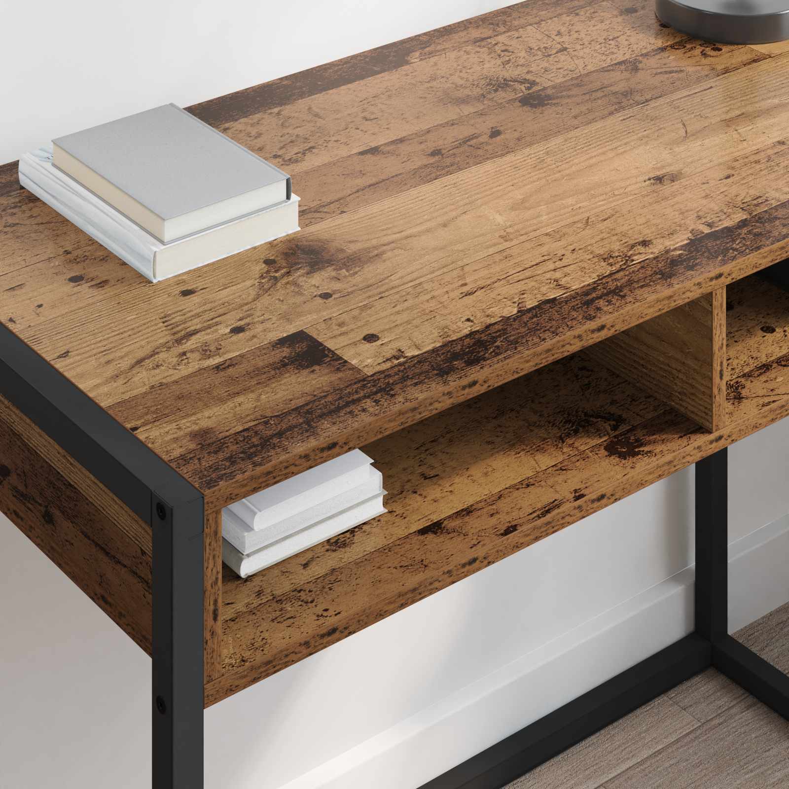 Bureau met opslag Oud Hout 100 x 50 x 75 cm Bewerkt hout
