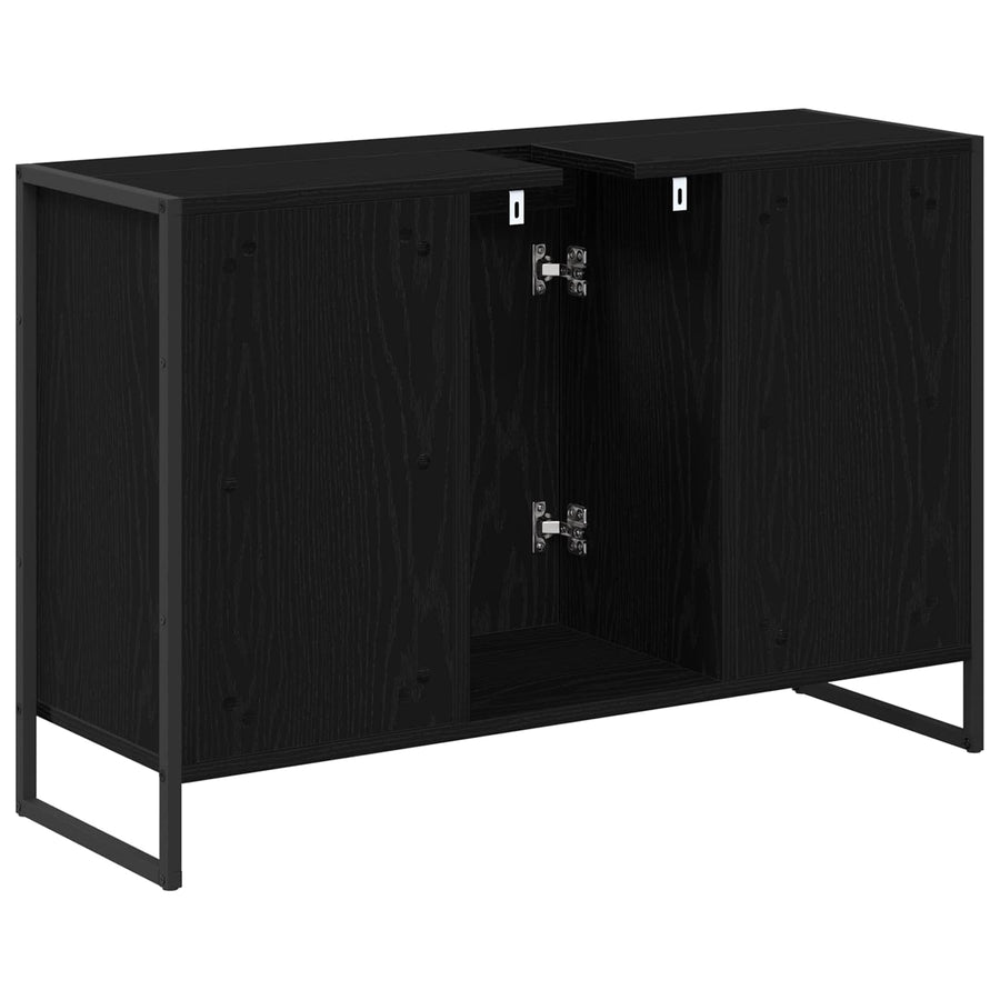 Badkamer Kast Zwart Eiken 90 x 30 x 60 cm Bewerkt hout
