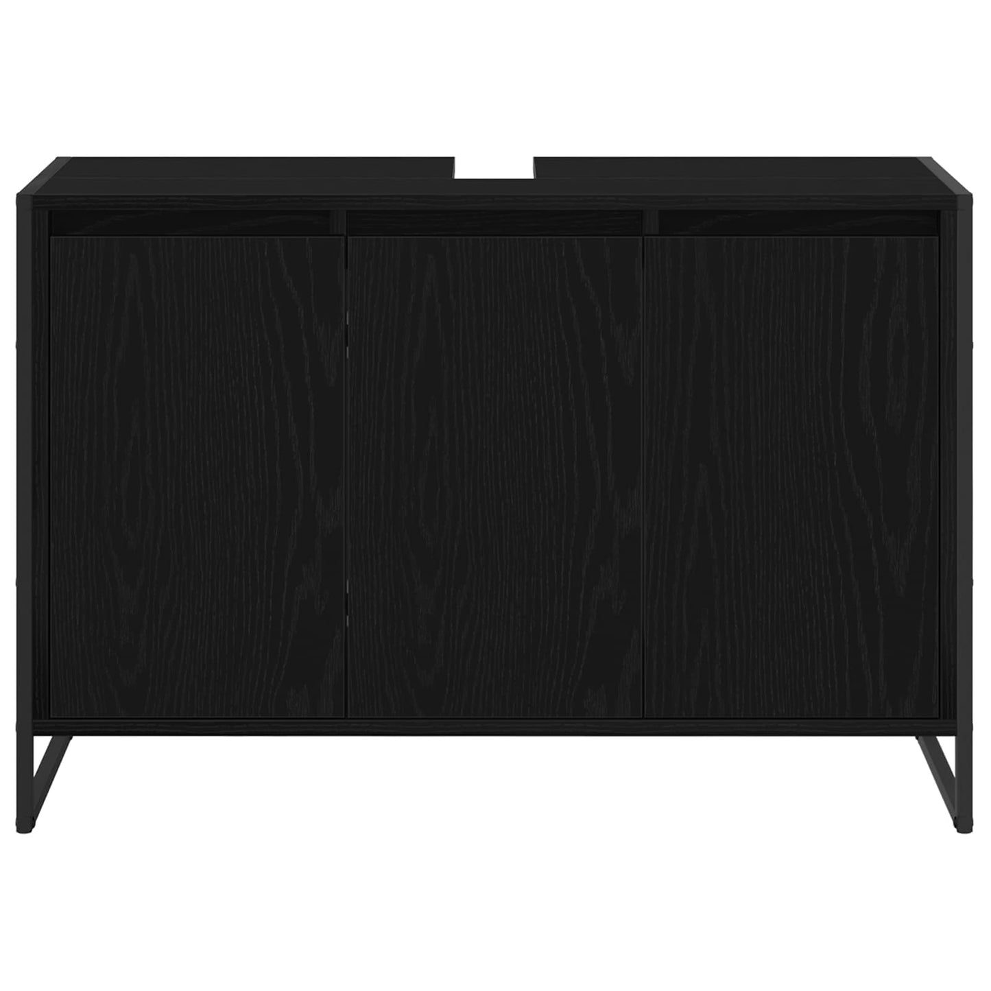 Badkamer Kast Zwart Eiken 90 x 30 x 60 cm Bewerkt hout