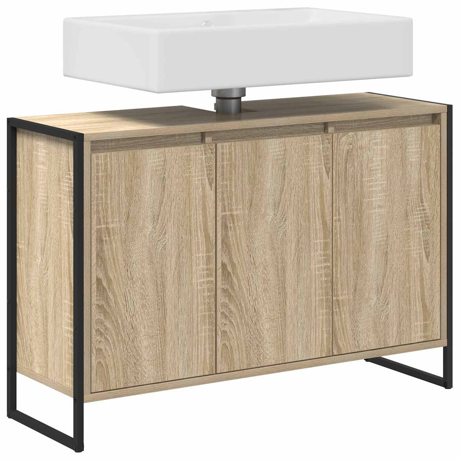 Badkamer Kast met opslag Sonoma 90 x 30 x 60 cm Bewerkt hout