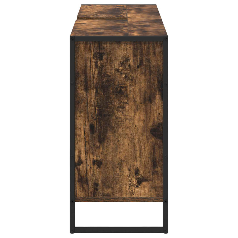 Badkamer Kast met opslag Rook Eik 90 x 30 x 60 cm Bewerkt hout