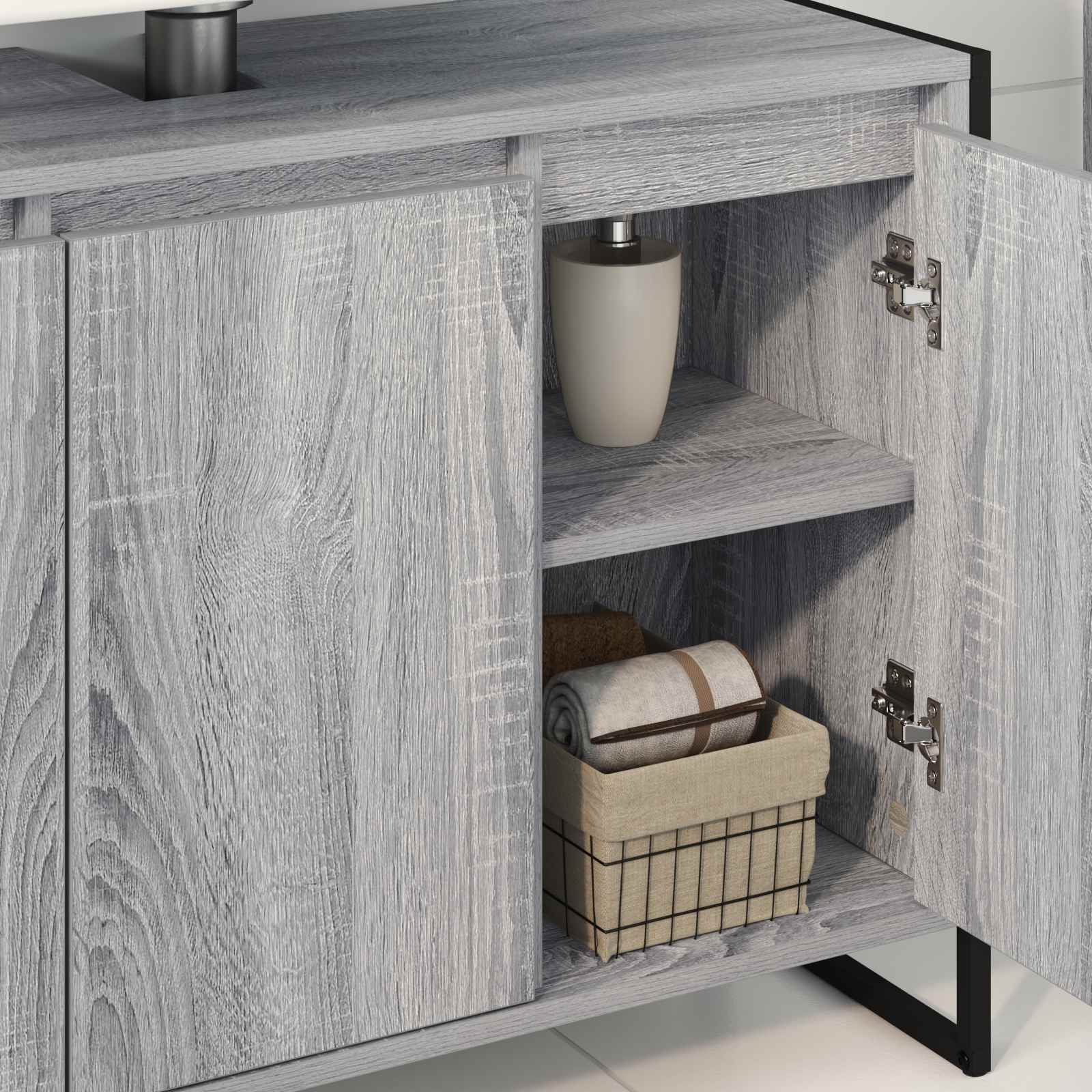 Badkamer Kast Grijs Sonoma 90 x 30 x 60 cm Bewerkt hout