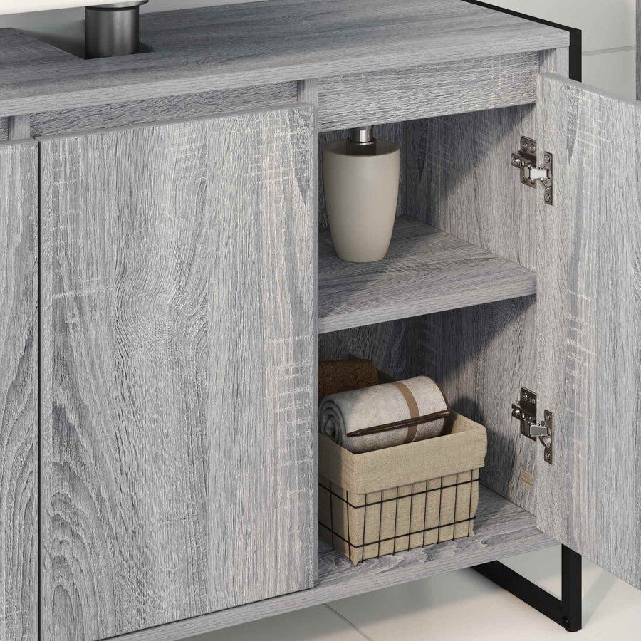 Badkamer Kast Grijs Sonoma 90 x 30 x 60 cm Bewerkt hout