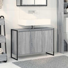 Badkamerkast 90x30x60 cm grijs bewerkt hout
