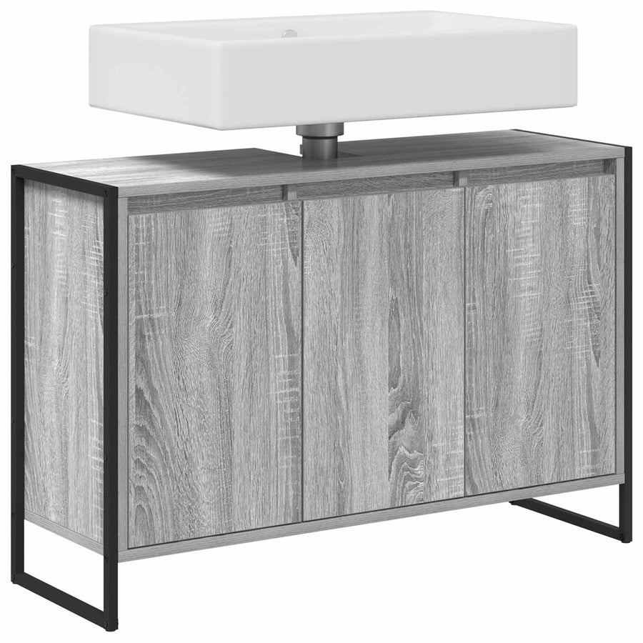 Badkamer Kast Grijs Sonoma 90 x 30 x 60 cm Bewerkt hout