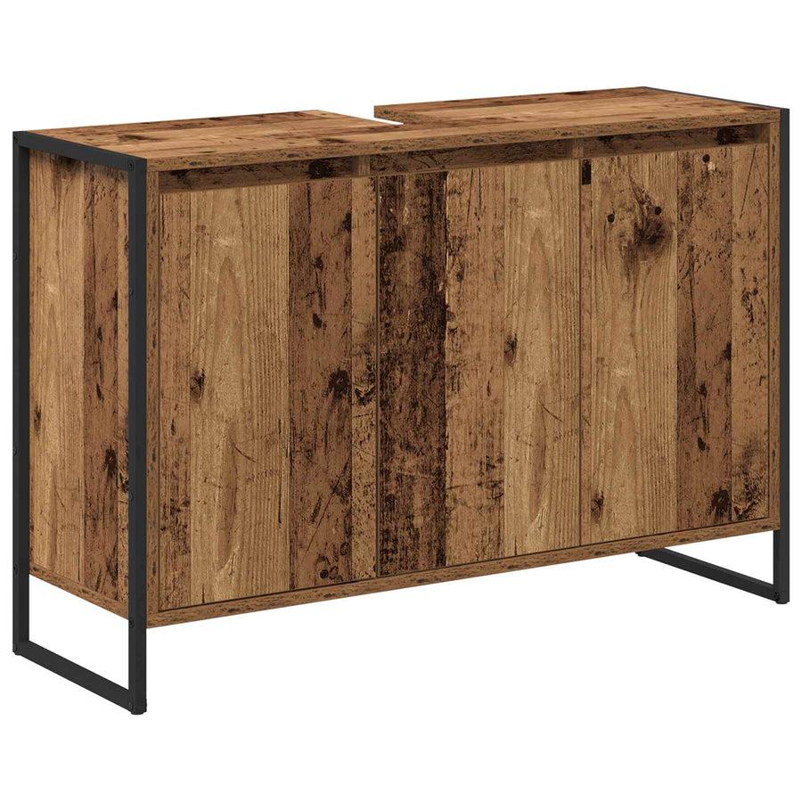 Badkamer Kast met opslag Oud Hout 90 x 30 x 60 cm Bewerkt hout