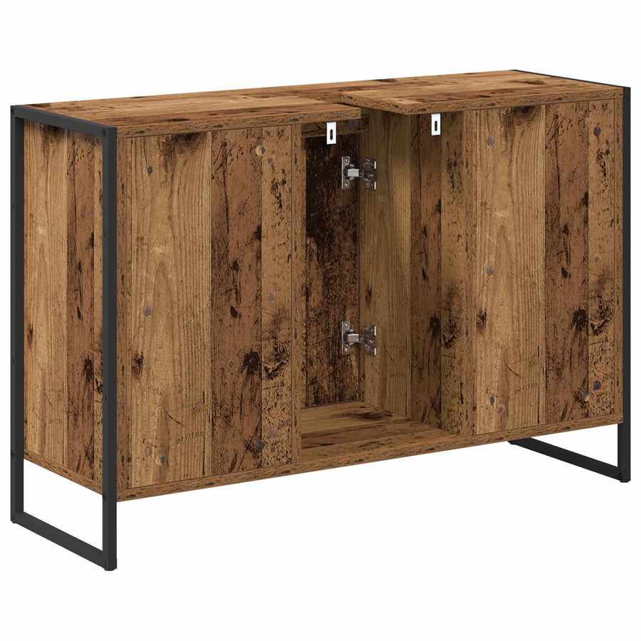 Badkamer Kast met opslag Oud Hout 90 x 30 x 60 cm Bewerkt hout