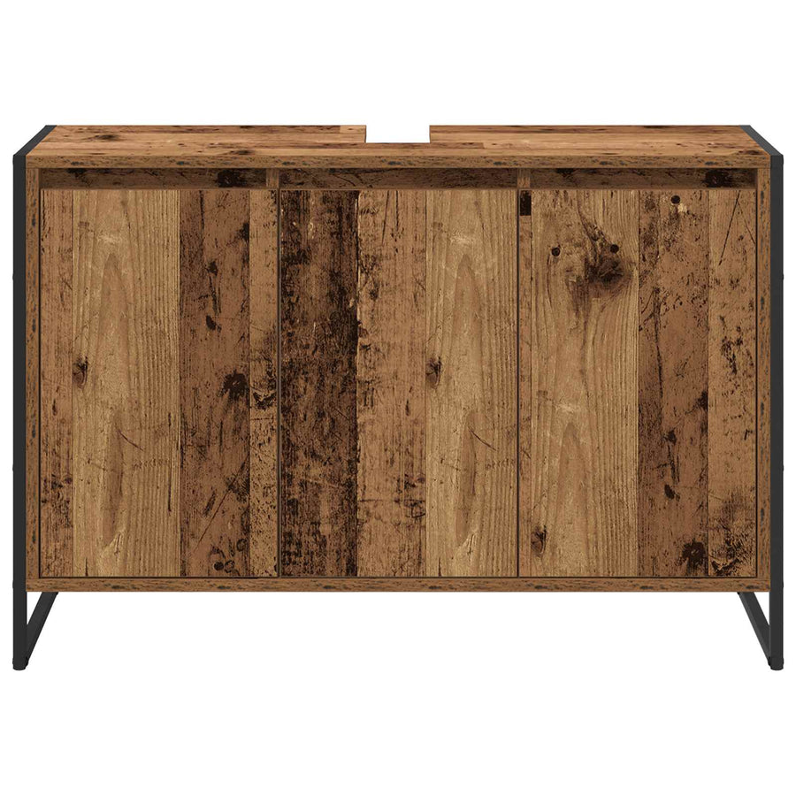 Badkamer Kast met opslag Oud Hout 90 x 30 x 60 cm Bewerkt hout