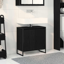 Badkamer Kast Zwart Eiken 60 x 30 x 60 cm Bewerkt hout