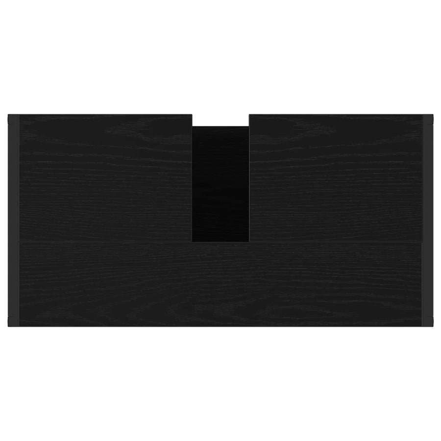 Badkamer Kast Zwart Eiken 60 x 30 x 60 cm Bewerkt hout