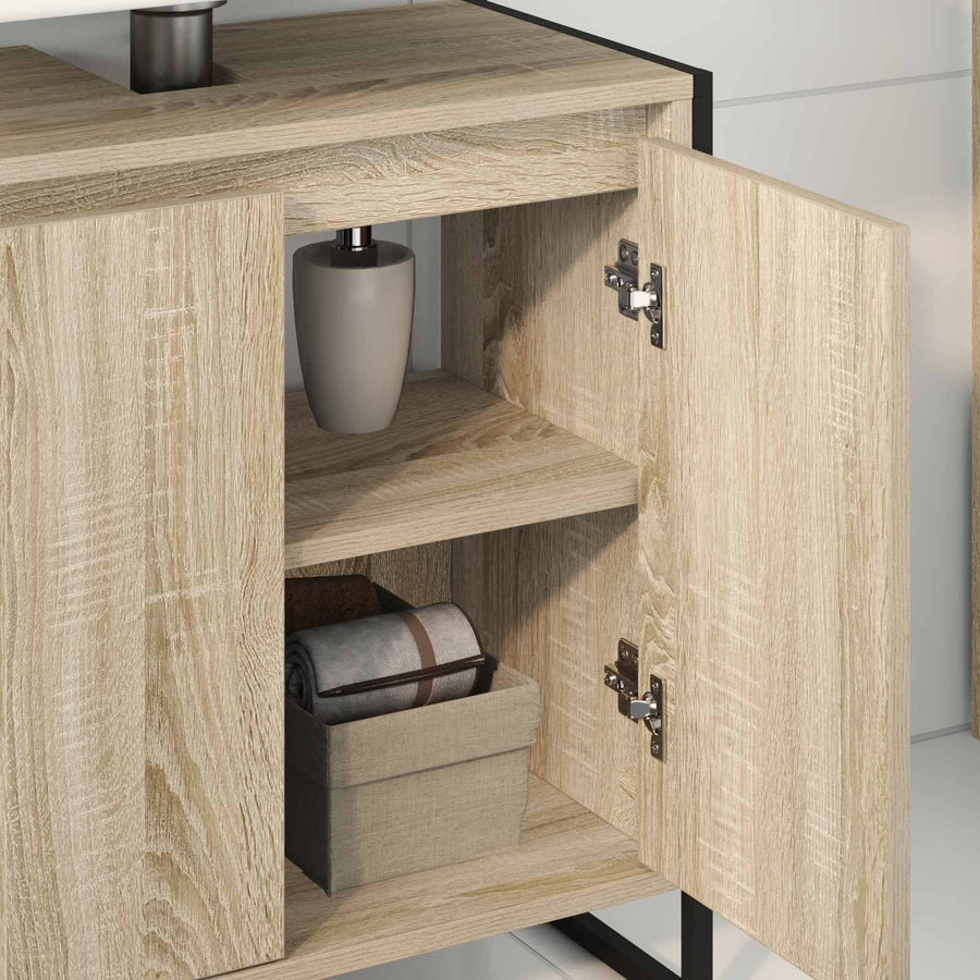 Badkamer Kast met opslag Sonoma 60 x 30 x 60 cm Bewerkt hout