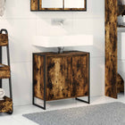 Badkamerkast 60x30x60 cm rook eik bewerkt hout