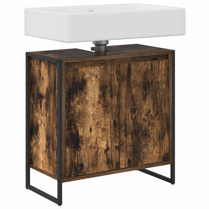 Badkamer Kast met opslag Rook Eik 60 x 30 x 60 cm Bewerkt hout