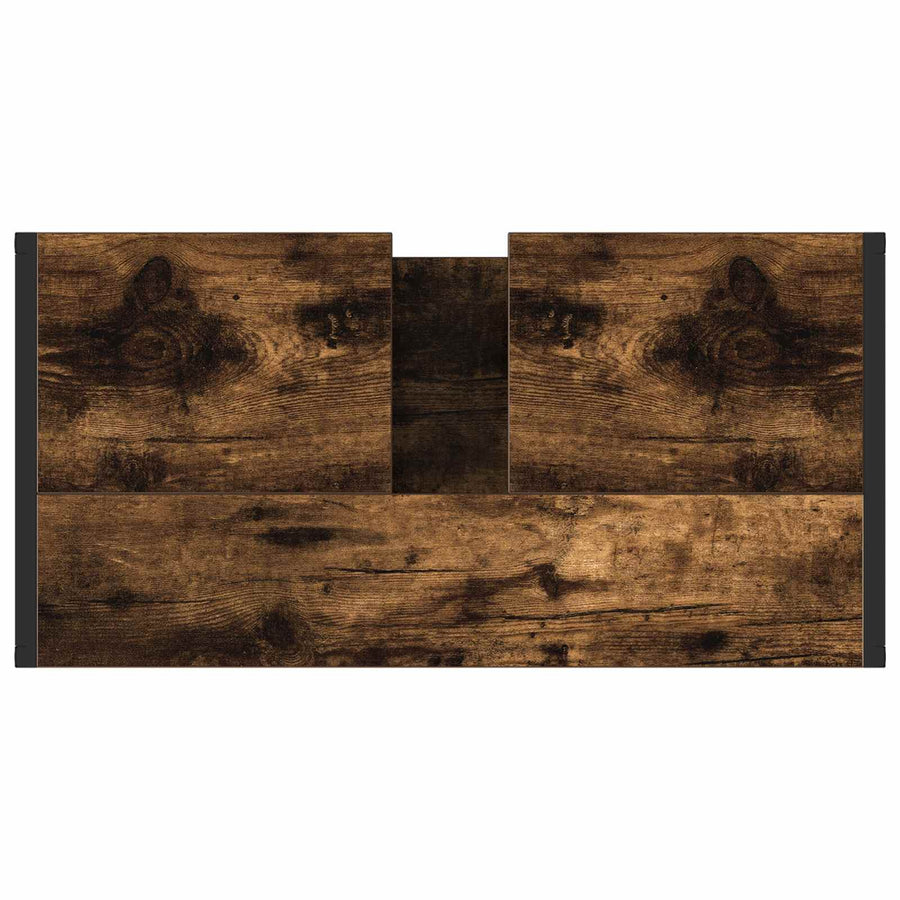 Badkamer Kast met opslag Rook Eik 60 x 30 x 60 cm Bewerkt hout