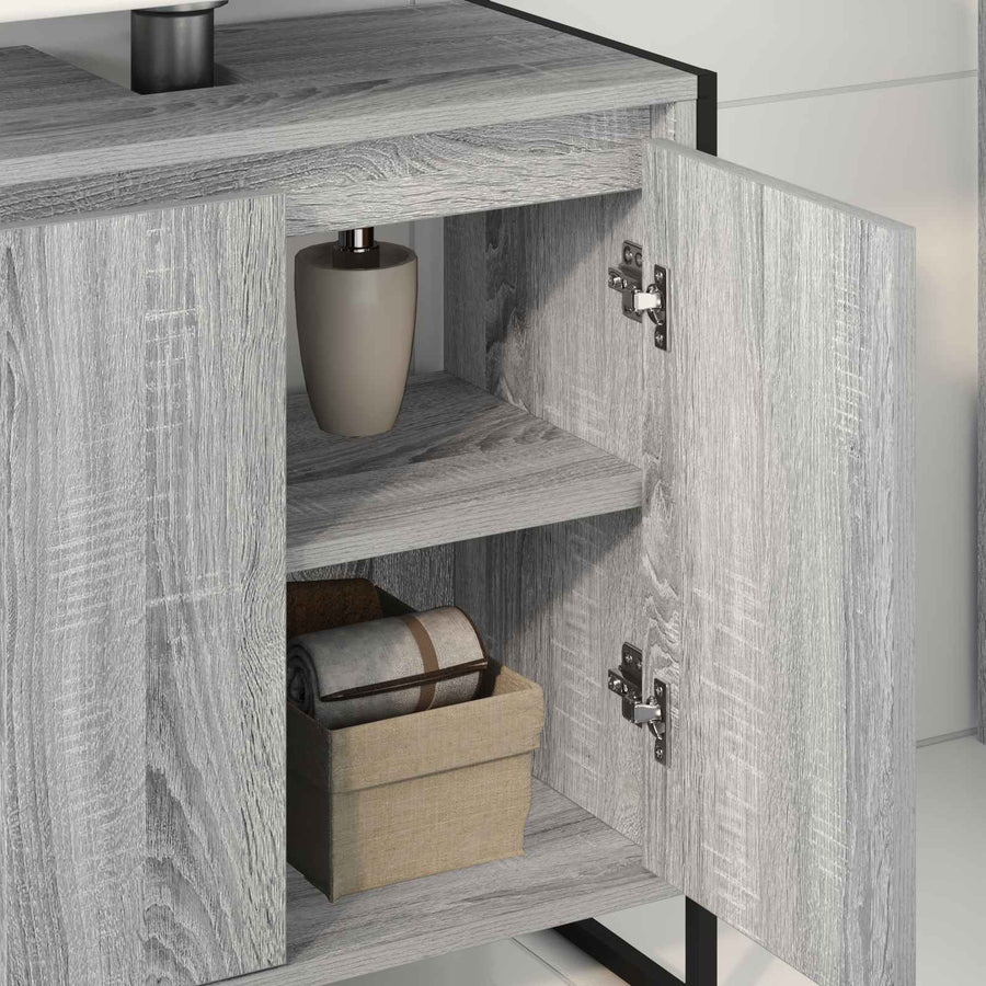 Badkamer Kast Grijs Sonoma 60 x 30 x 60 cm Bewerkt hout