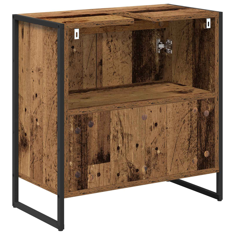 Badkamer Kast met opslag Oud Hout 60 x 30 x 60 cm Bewerkt hout