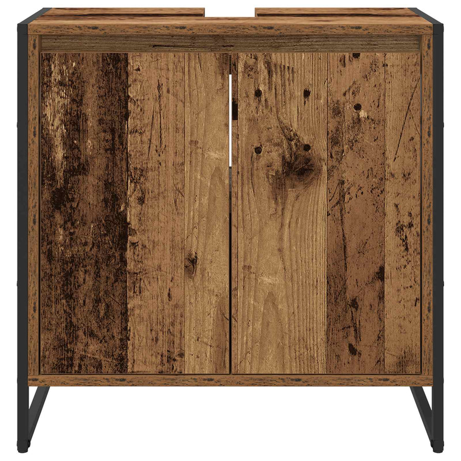 Badkamer Kast met opslag Oud Hout 60 x 30 x 60 cm Bewerkt hout