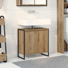 Badkamerkast 60x30x60 cm bewerkt hout ambachtelijk eiken