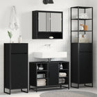 Bathroom Cabinet Black Oak 40 x 30 x 180 cm Engineered Wood