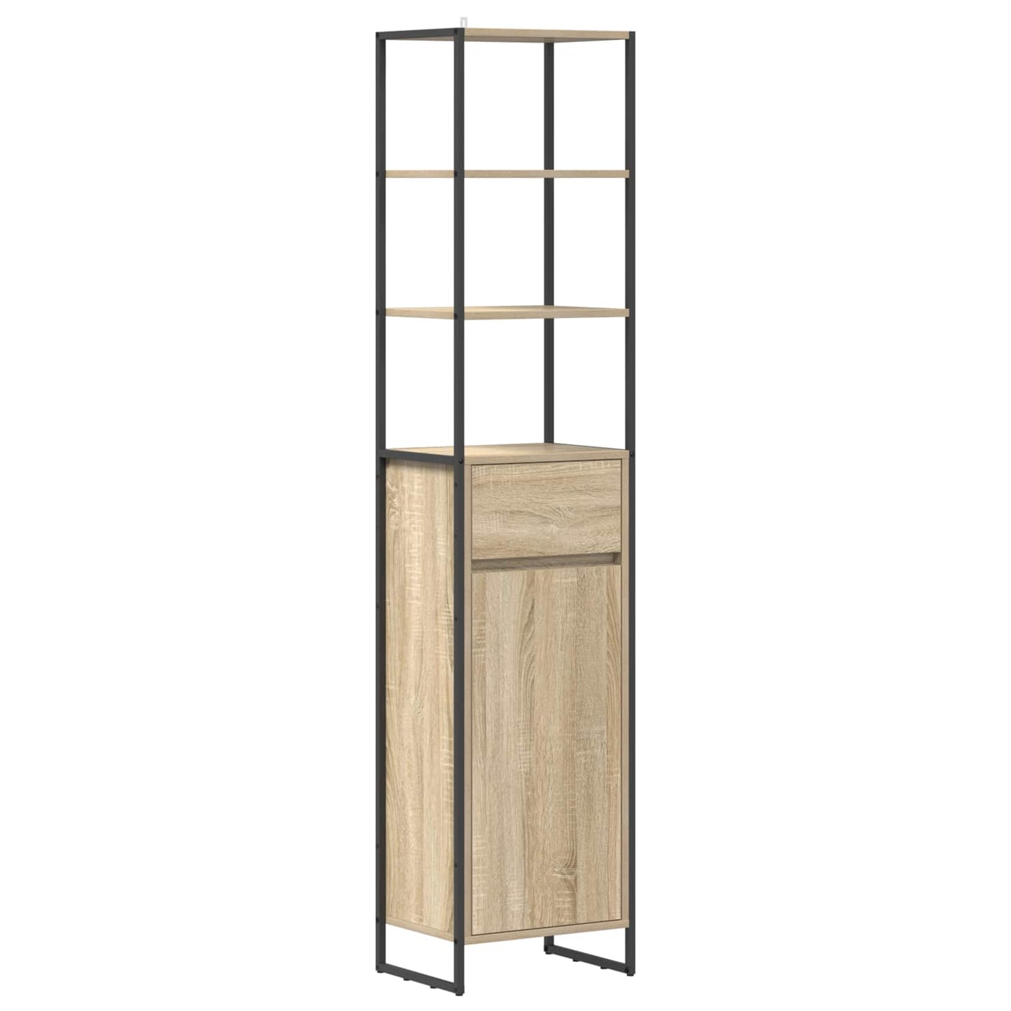 Badkamer Kast met lade Sonoma 40 x 30 x 180 cm Bewerkt hout