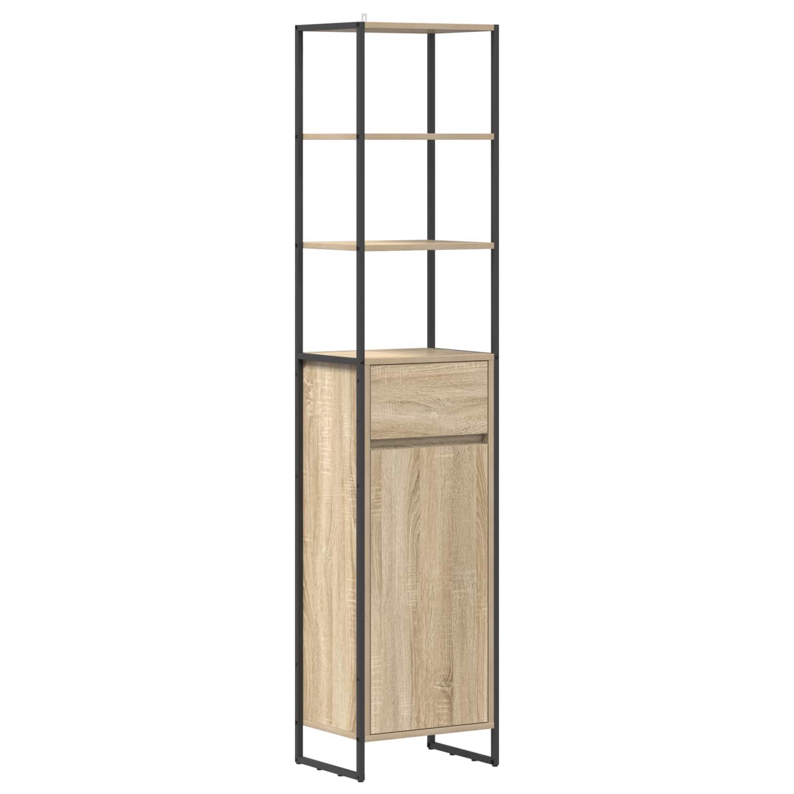 Badkamer Kast met lade Sonoma 40 x 30 x 180 cm Bewerkt hout