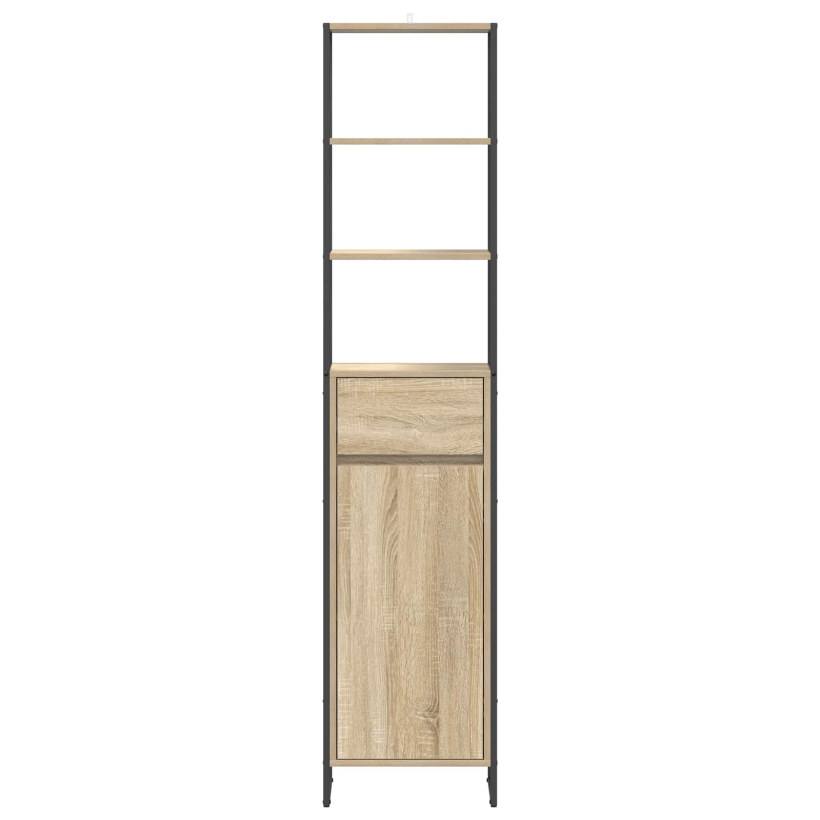 Badkamer Kast met lade Sonoma 40 x 30 x 180 cm Bewerkt hout