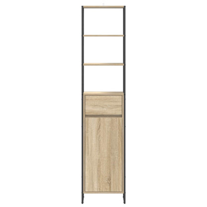 Badkamer Kast met lade Sonoma 40 x 30 x 180 cm Bewerkt hout