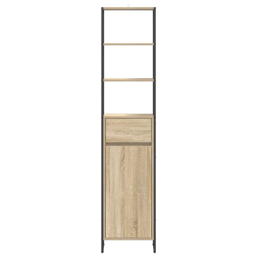 Badkamer Kast met lade Sonoma 40 x 30 x 180 cm Bewerkt hout