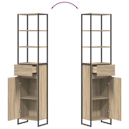 Badkamer Kast met lade Sonoma 40 x 30 x 180 cm Bewerkt hout