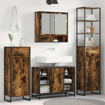 Badkamer Kast met lade Rook Eik 40 x 30 x 180 cm Bewerkt hout