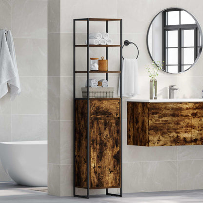 Badkamer Kast met lade Rook Eik 40 x 30 x 180 cm Bewerkt hout