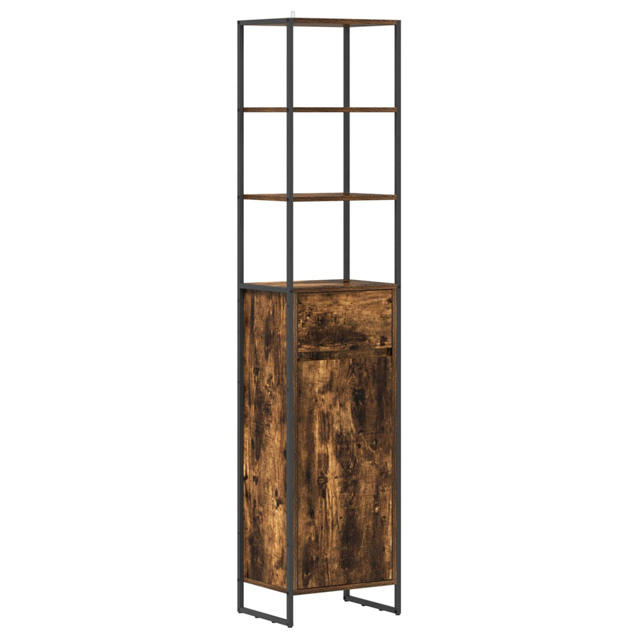 Badkamer Kast met lade Rook Eik 40 x 30 x 180 cm Bewerkt hout