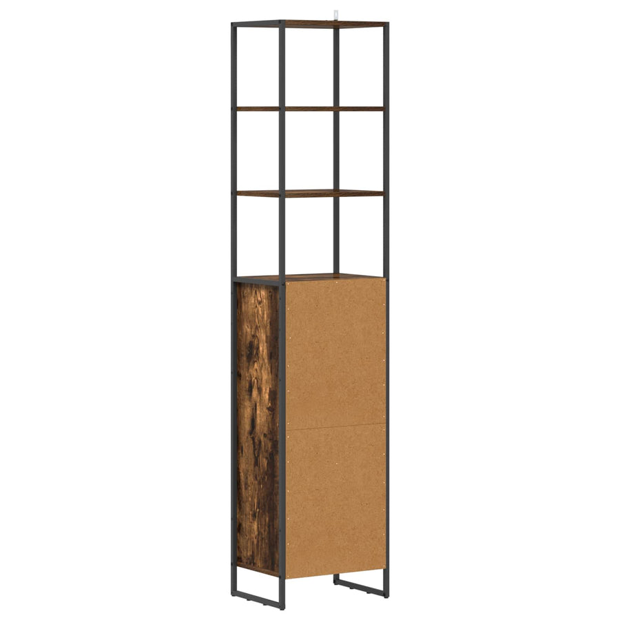 Badkamer Kast met lade Rook Eik 40 x 30 x 180 cm Bewerkt hout