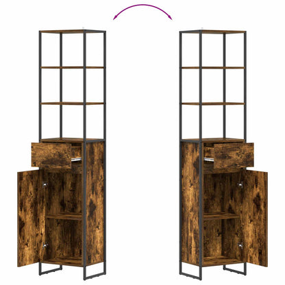 Badkamer Kast met lade Rook Eik 40 x 30 x 180 cm Bewerkt hout