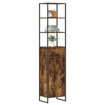 Badkamer Kast met lade Rook Eik 40 x 30 x 180 cm Bewerkt hout